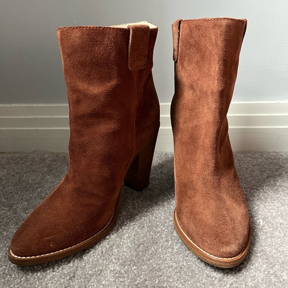 Aquatalia Terracotta Suede Flo Ankle Boots Sz 8 - Picture 4 of 7
